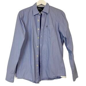 American Eagle Outfitters Men’s Button Down Collared Shirt Blue Size XS EUC